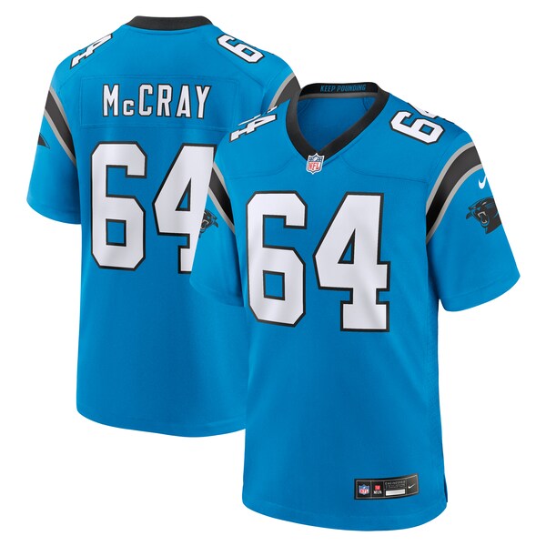 Justin McCray Carolina Panthers Nike Alternate Game Jersey - Blue/Black - Image 2