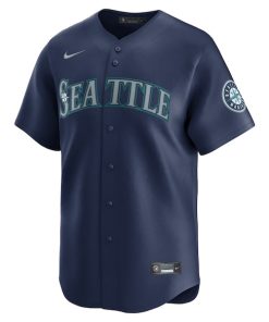Alternative view of Seattle Mariners Nike Road Limited Jersey?¨C Navy