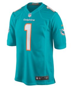Alternative view of Chop Robinson Miami Dolphins Nike 2024 NFL Draft First Round Pick Player Game Jersey - Aqua