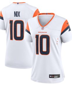 Alternative view of Bo Nix Denver Broncos Nike Women's Game Jersey -  White/Navy