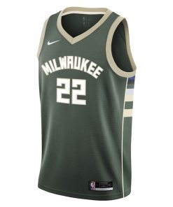 Alternative view of Khris Middleton Milwaukee Bucks Nike Youth 2021/22 Swingman Jersey - Icon Edition - Hunter Green