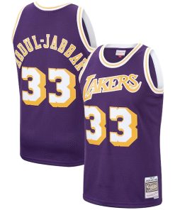 Kareem Abdul-Jabbar Los Angeles Lakers  Hardwood Classics Swingman Jersey - Purple/Gold
