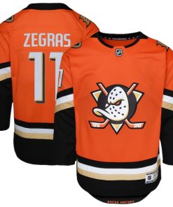 Trevor Zegras Anaheim Ducks Youth Premier Player Jersey - Orange/Black