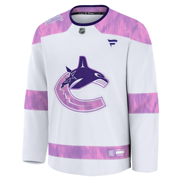 Vancouver Canucks Hockey Fights Cancer Practice Jersey - White - Image 2