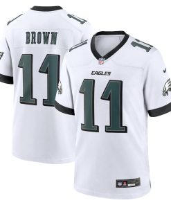 A.J. Brown Philadelphia Eagles Nike Game Jersey - White/Black/Green