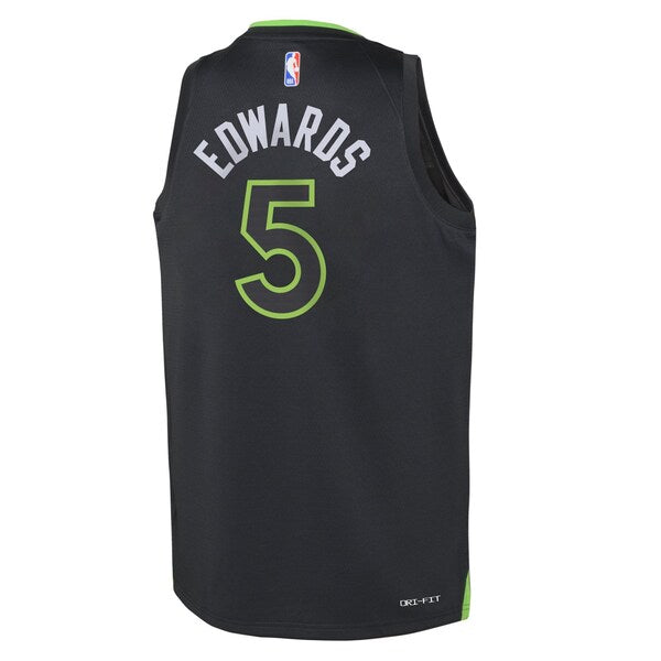Anthony Edwards Minnesota Timberwolves Jordan Brand Youth Swingman Jersey - Statement Edition - Black - Image 3