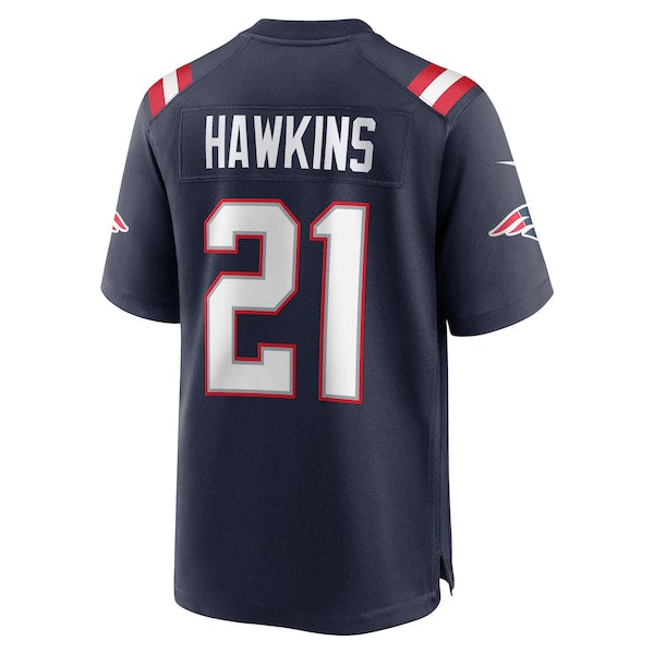 Jaylinn Hawkins New England Patriots Nike Game Jersey - Navy - Image 3