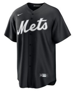 Alternative view of Francisco Lindor New York Mets Nike  Replica Player Jersey - Black