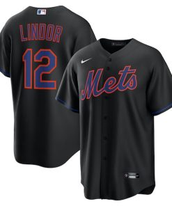 Francisco Lindor New York Mets Nike Alternate Replica Jersey - Black