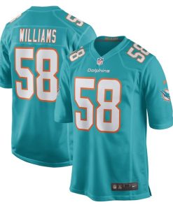 Connor Williams Miami Dolphins Nike Game Player Jersey - Aqua