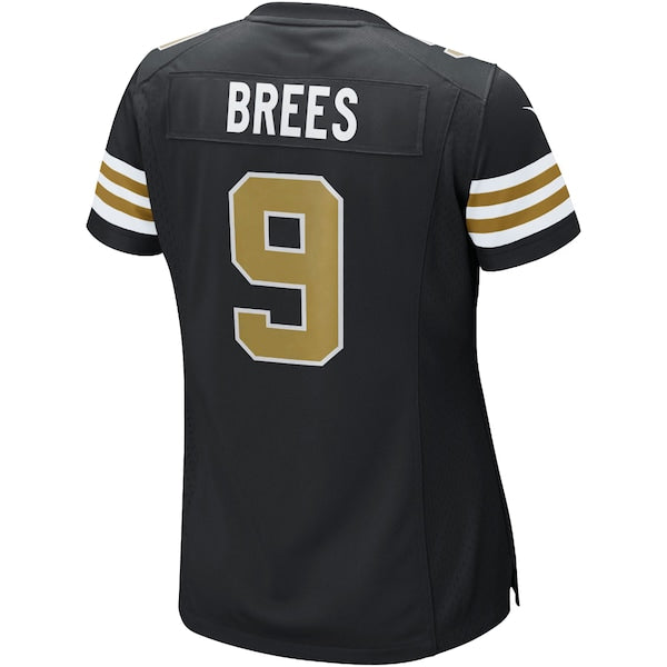 Drew Brees Nike New Orleans Saints Women's Alternate Game Jersey - Black/White - Image 4