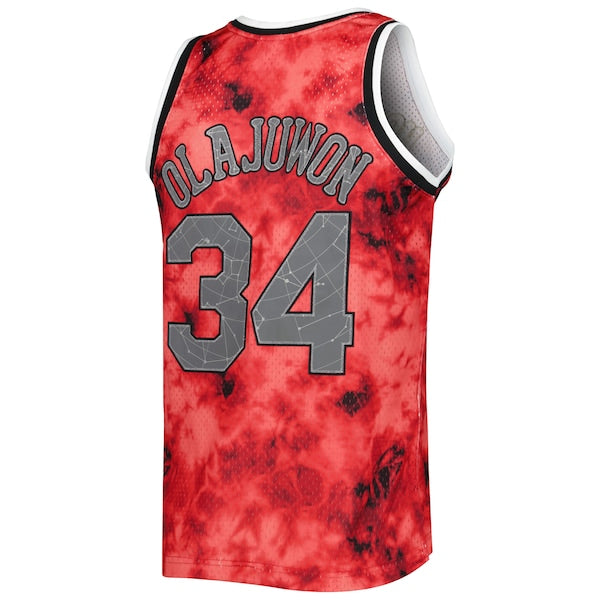 Hakeem Olajuwon Houston Rockets 1993/94 Galaxy Swingman Jersey - Red - Image 3