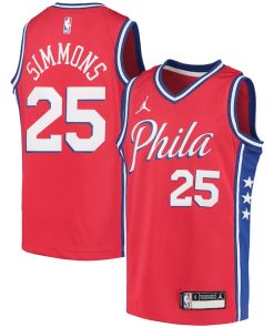 Ben Simmons Philadelphia 76ers Jordan Brand Youth 2020/21 Swingman Player Jersey - Statement Edition - Red