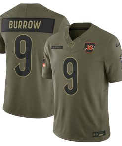 Joe Burrow Cincinnati Bengals Nike 2025 Salute to Service Limited Jersey - Olive