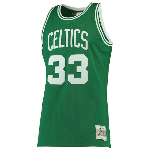 Larry Bird Boston Celtics Hardwood Classics Youth's Swingman Jersey - Kelly Green/White - Image 4
