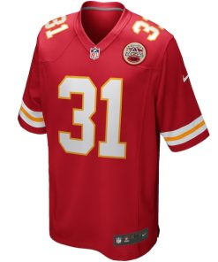 Alternative view of Priest Holmes Kansas City Chiefs Nike Game Retired Player Jersey - Red
