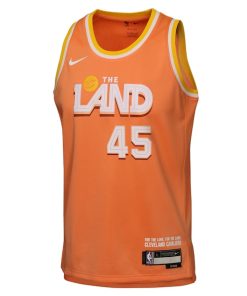 Alternative view of Donovan Mitchell Cleveland Cavaliers Nike Youth 2025/26 City Edition Swingman Jersey - Orange