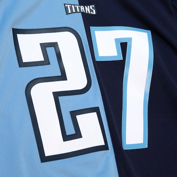 Eddie George Tennessee Titans 1999 Split Legacy Replica Jersey - Navy/Light Blue - Image 5