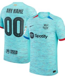 Barcelona Nike 2023/24 Third Custom Authentic Jersey - Aqua