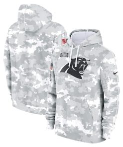 Carolina Panthers Nike 2024 Salute to Service Club Fleece Pullover Hoodie - Arctic Camo