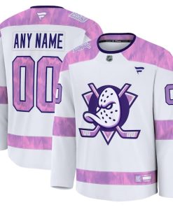 Anaheim Ducks  2024 Hockey Fights Cancer Custom Practice Jersey - White