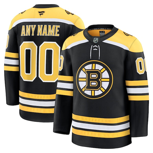 Boston Bruins Home Premium Custom Jersey - Black/White