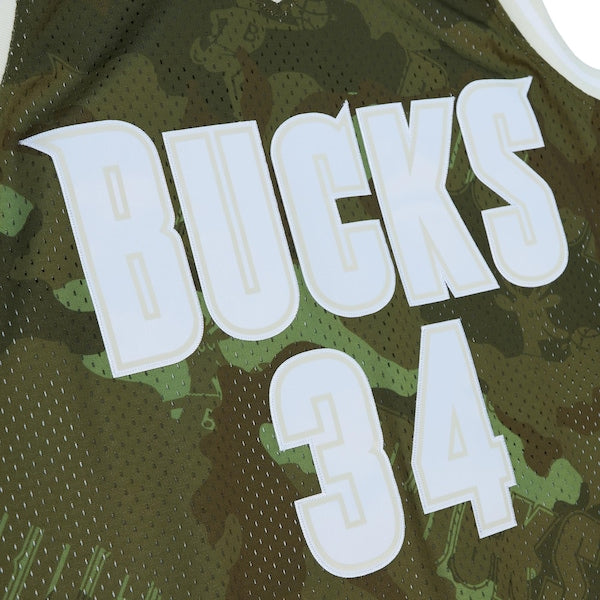 Ray Allen Milwaukee Bucks Hardwood Classics 2000/01 Ghost Green Swingman Jersey - Camo - Image 4