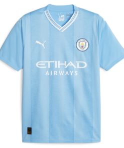 Alternative view of Juli¨¢n ¨¢lvarez Manchester City Puma 2023/24 Home Replica Long Sleeve Player Jersey - Sky Blue