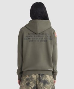 Alternative view of Carolina Panthers Nike Women's 2025 Salute to Service Sideline Standard Issue Dri-FIT Hoodie - Olive