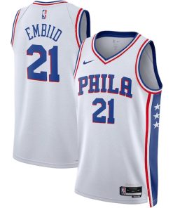 Alternative view of Joel Embiid Philadelphia 76ers Nike Unisex Swingman Jersey - Association Edition - White/Royal