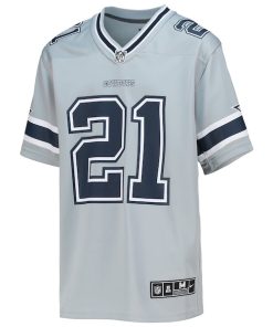 Alternative view of Ezekiel Elliott Dallas Cowboys Nike Youth Inverted Team Game Jersey - Silver