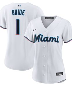 Miami Marlins Nike Women's #1 Bride Home Replica Jersey - White