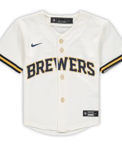 Alternative view of Milwaukee Brewers Nike Toddler Replica Team Jersey - Cream
