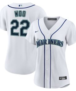 Women's Seattle Mariners Bryan Woo Nike White Home Replica Jersey