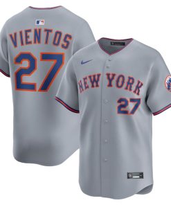 Alternative view of Mark Vientos New York Mets Nike All-Star Limited Jersey - Gray/Royal