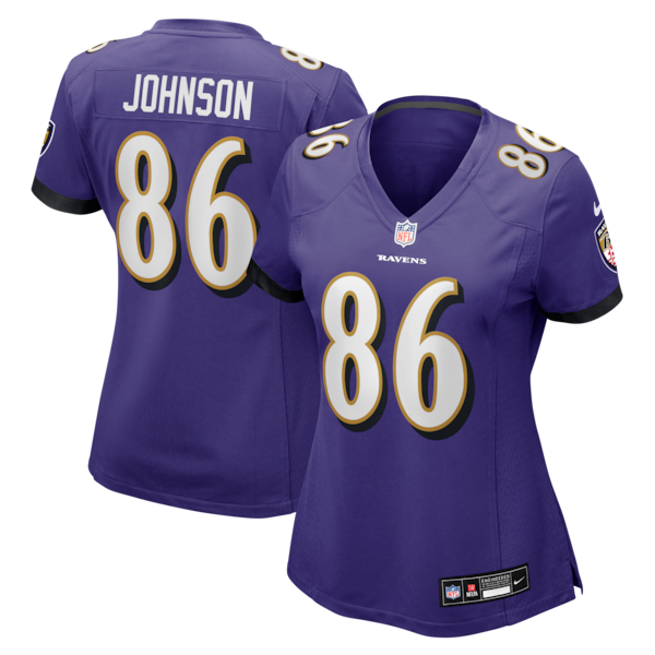 Cornelius Johnson Baltimore Ravens Nike Women's Team Game Jersey - Purple