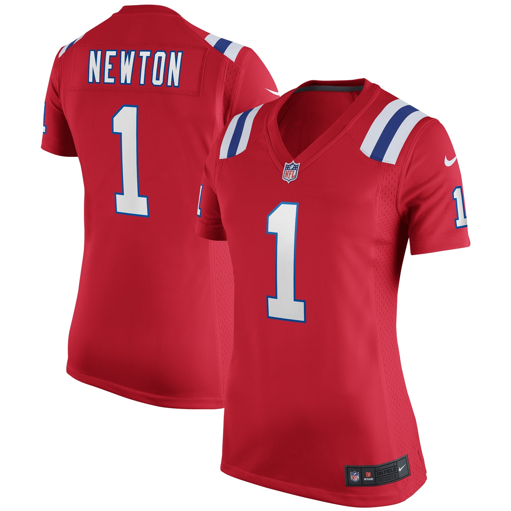 Cam Newton New England Patriots Nike Women's Game Jersey - Navy/Red - Image 2