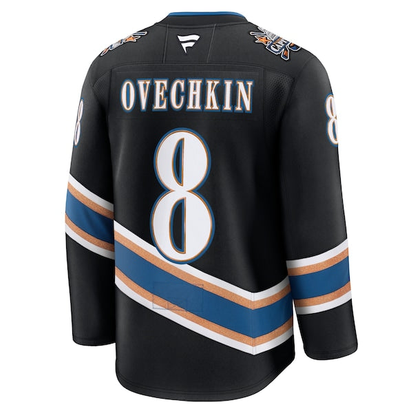 Alexander Ovechkin Washington Capitals Alternate 50th Anniversary Premium Jersey - Black/White/Red - Image 4
