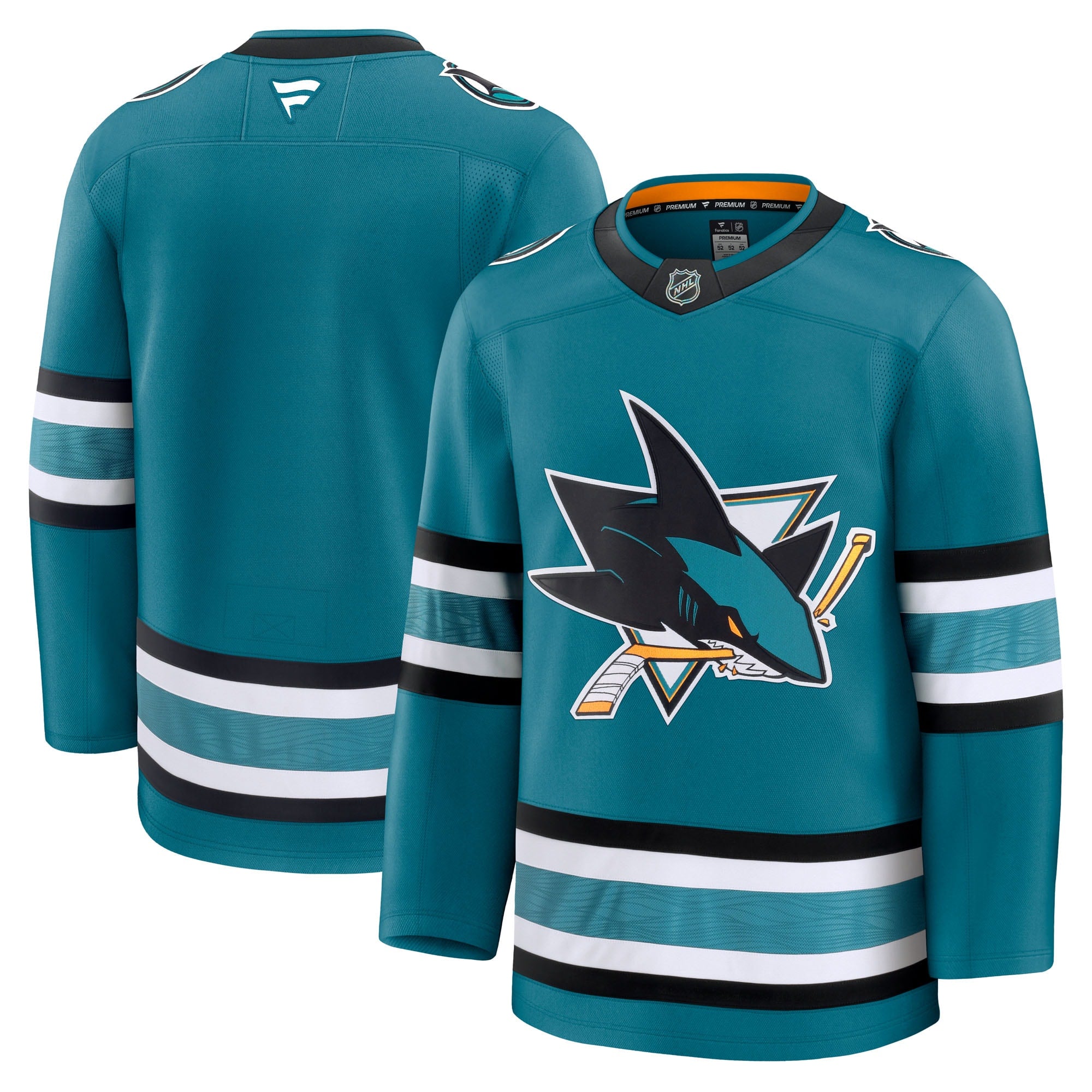 San Jose Sharks Alternate Premium Jersey - Black/Teal - Image 9