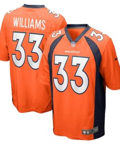 Alternative view of Javonte Williams Denver Broncos Nike Player Game Jersey - Orange/Navy