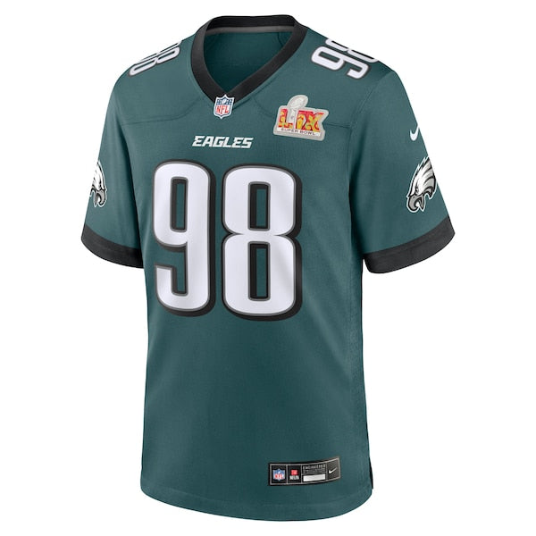 Jalen Carter Philadelphia Eagles Nike Super Bowl LIX Game Player Jersey - Midnight Green - Image 2