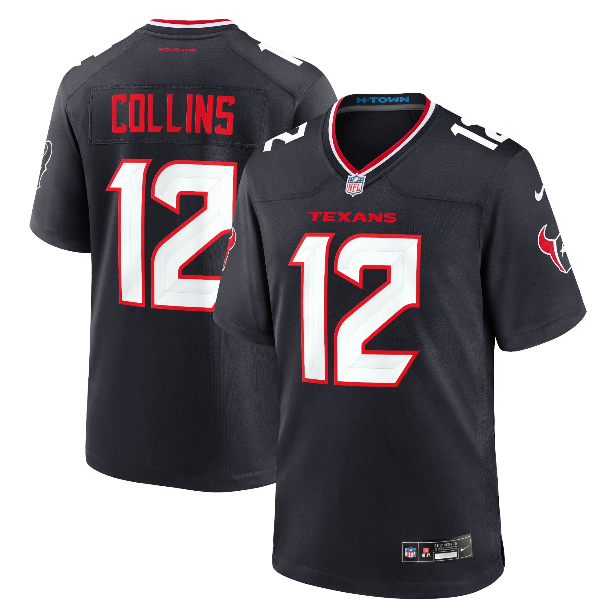 Nico Collins Houston Texans Nike Game Jersey - White/Red/Navy - Image 8