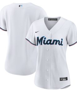 Miami Marlins Nike Women's Home Blank Replica Jersey - White