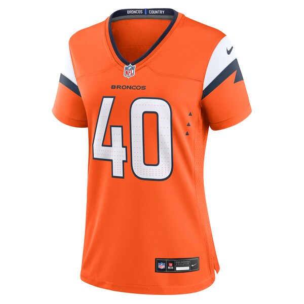 Justin Strnad Denver Broncos Nike Women's Team Game Jersey - Orange - Image 2