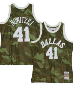 Dirk Nowitzki Dallas Mavericks Hardwood Classics 1998/99 Ghost Green Swingman Jersey - Camo