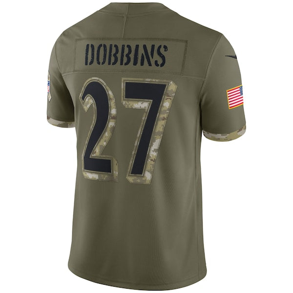 J.K. Dobbins Baltimore Ravens Nike 2022 Salute To Service Limited Jersey - Olive - Image 3