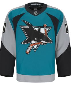 Alternative view of San Jose Sharks  Alternate Authentic Pro Custom Jersey - Teal