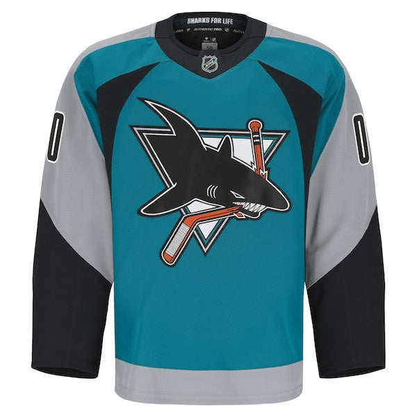 San Jose Sharks Alternate Authentic Pro Custom Jersey - Teal - Image 2