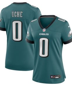 Josh Uche Philadelphia Eagles Nike Women's Team Game Jersey - Midnight Green