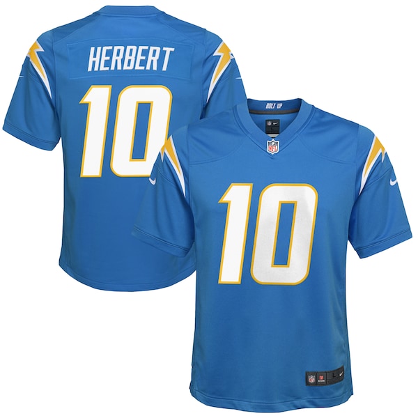 Justin Herbert Los Angeles Chargers Nike Youth Game Jersey - Powder Blue/Navy/Royal/White - Image 2